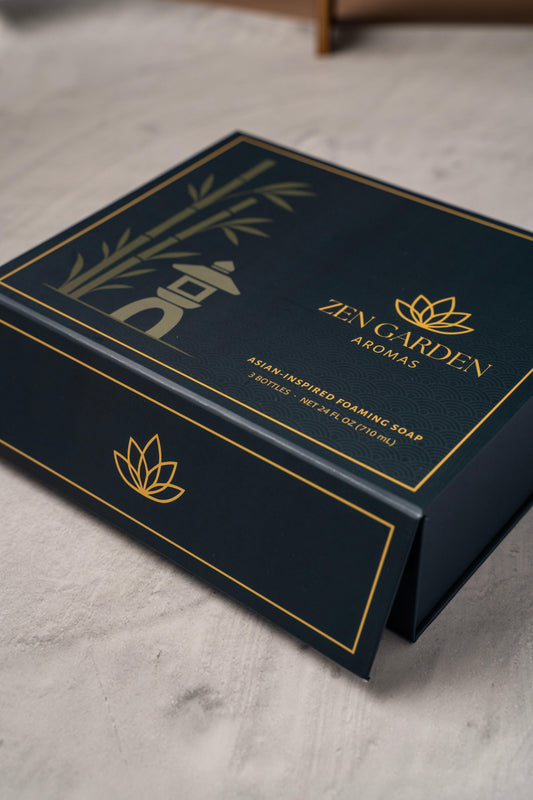 Luxury Foaming Hand Soap Gift Box | Bamboo Design (Choose 3 Scents).