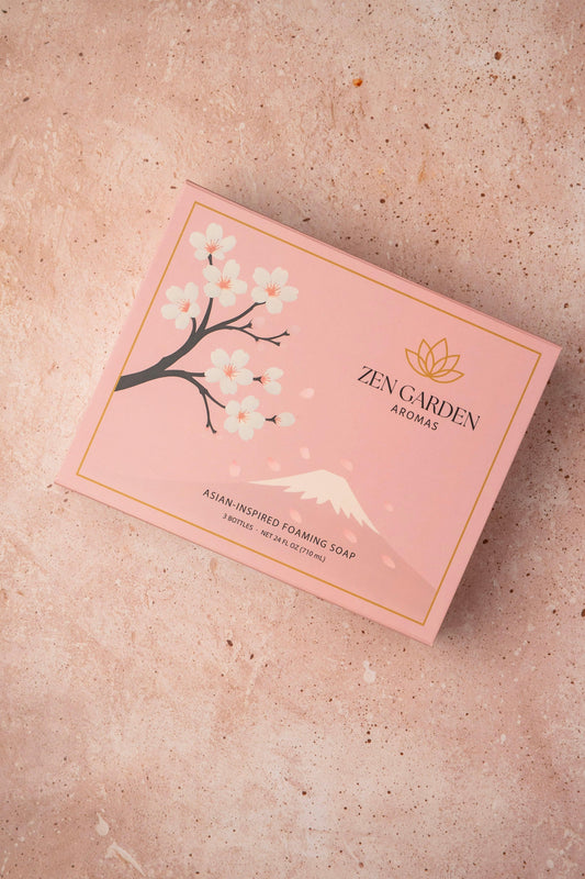 Luxury Foaming Hand Soap Gift Box | Cherry Blossom Design (Choose 3 Scents).