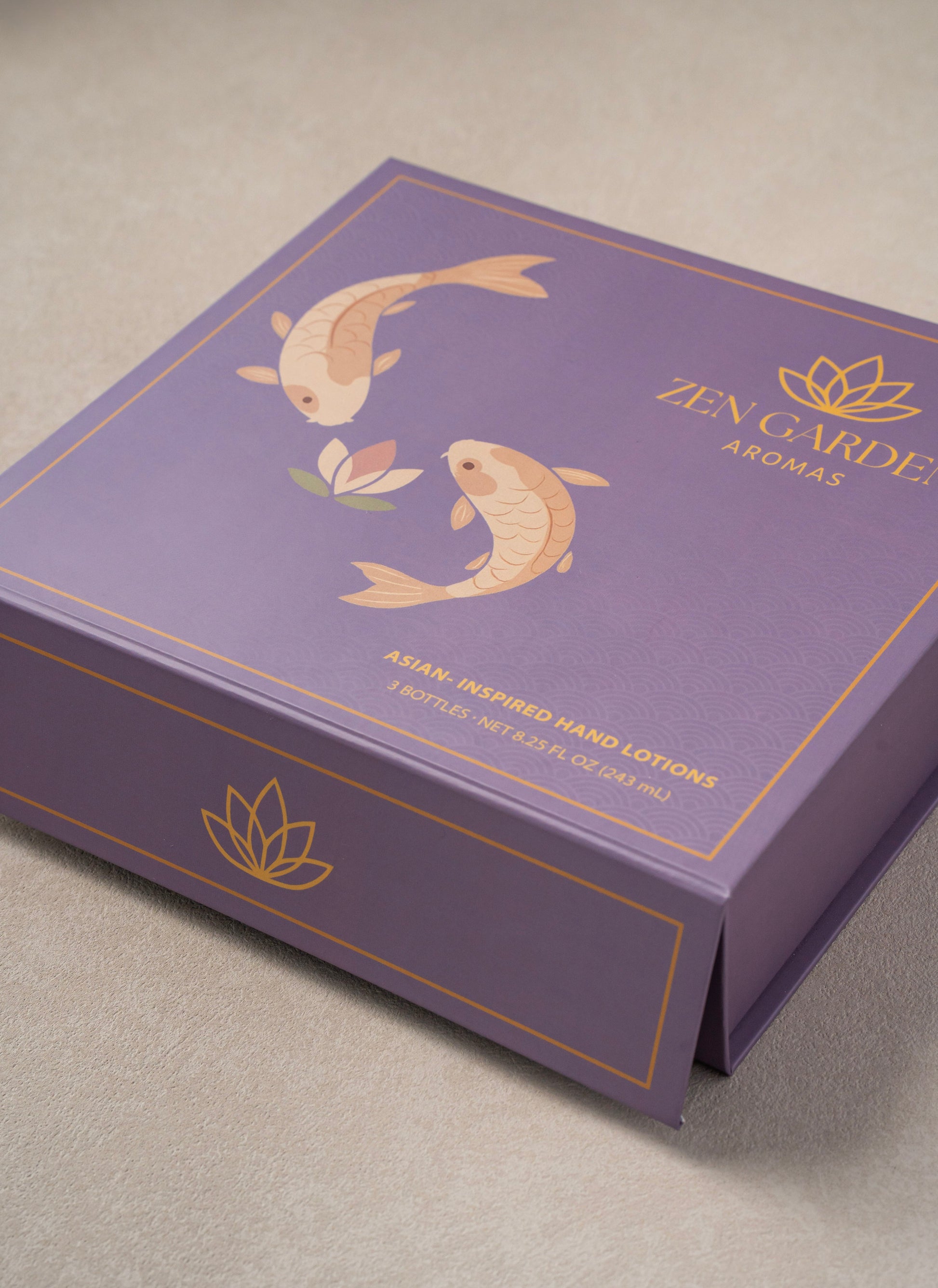 Moisturizing Lotion Gift Box | Koi Pond Design (Choose 3 Scents).