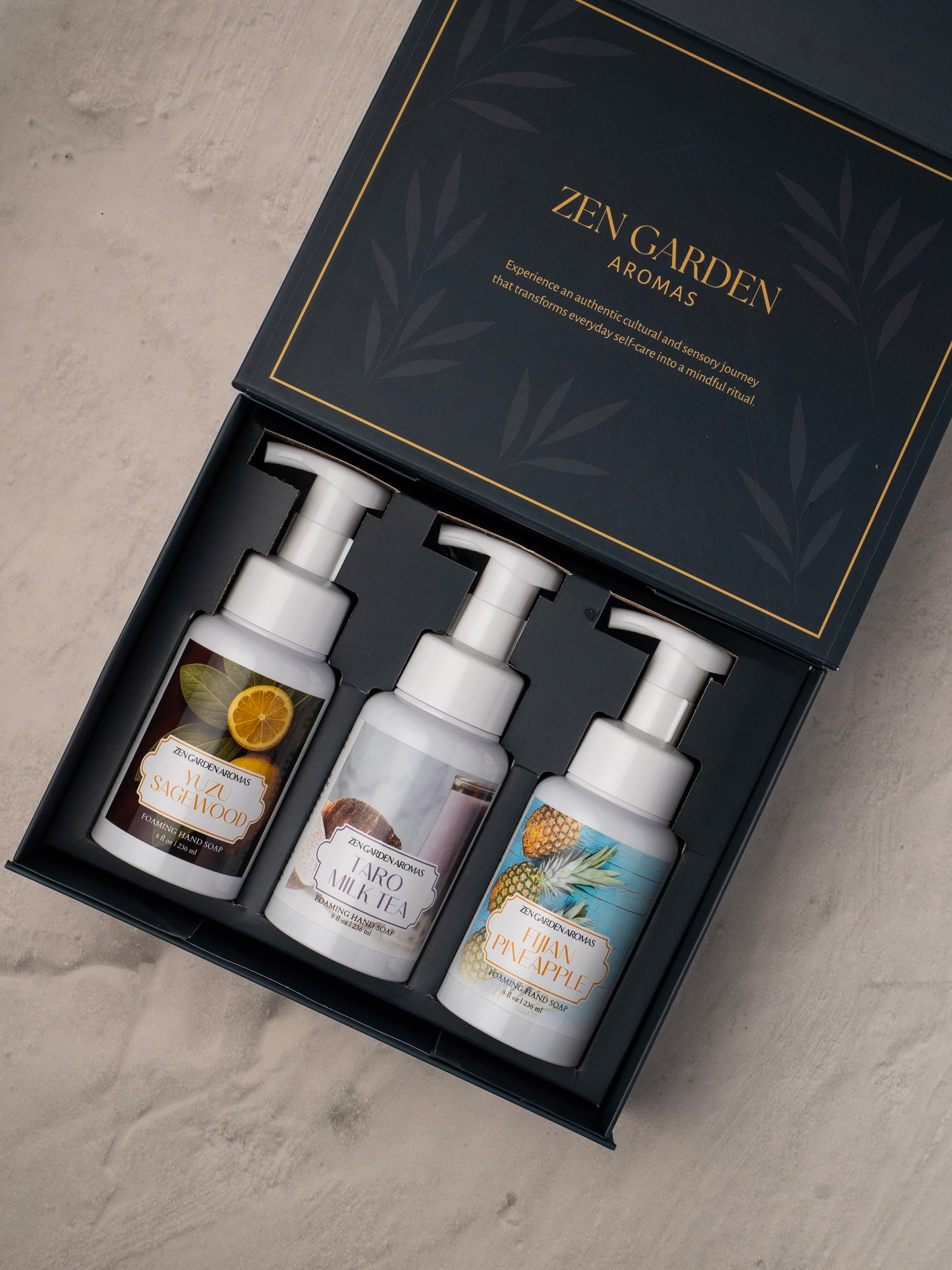 Luxury Foaming Hand Soap Gift Box | Bamboo Design