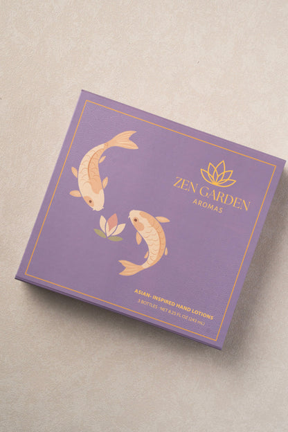 Moisturizing Lotion Gift Box | Koi Pond Design (Choose 3 Scents).